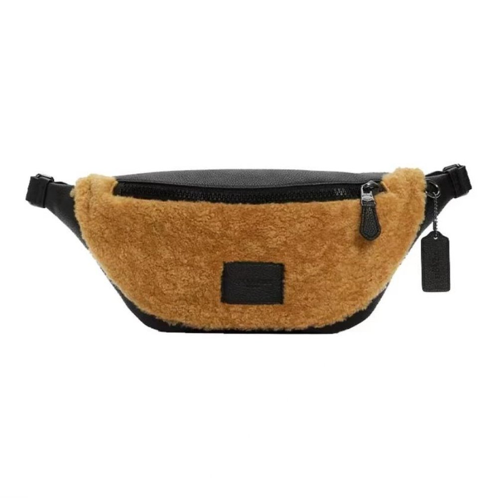 Nwt Coach men Warren Belt Bag shearling - Picture 2 of 4